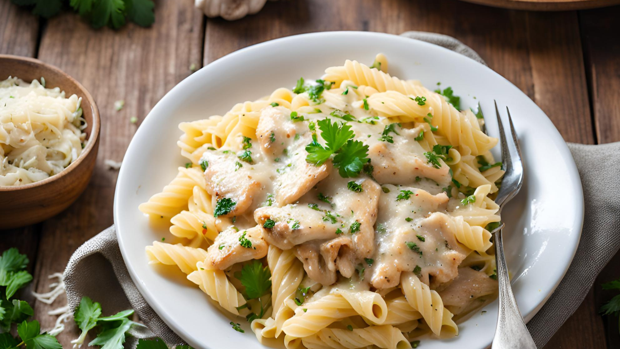 Garlic parmesan chicken pasta