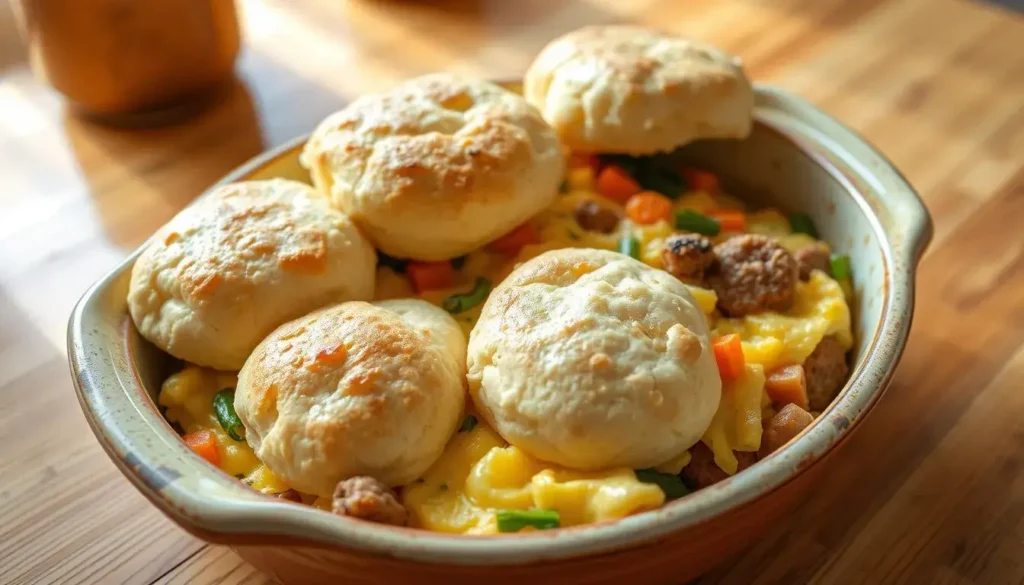 Breakfast Casserole with Biscuits