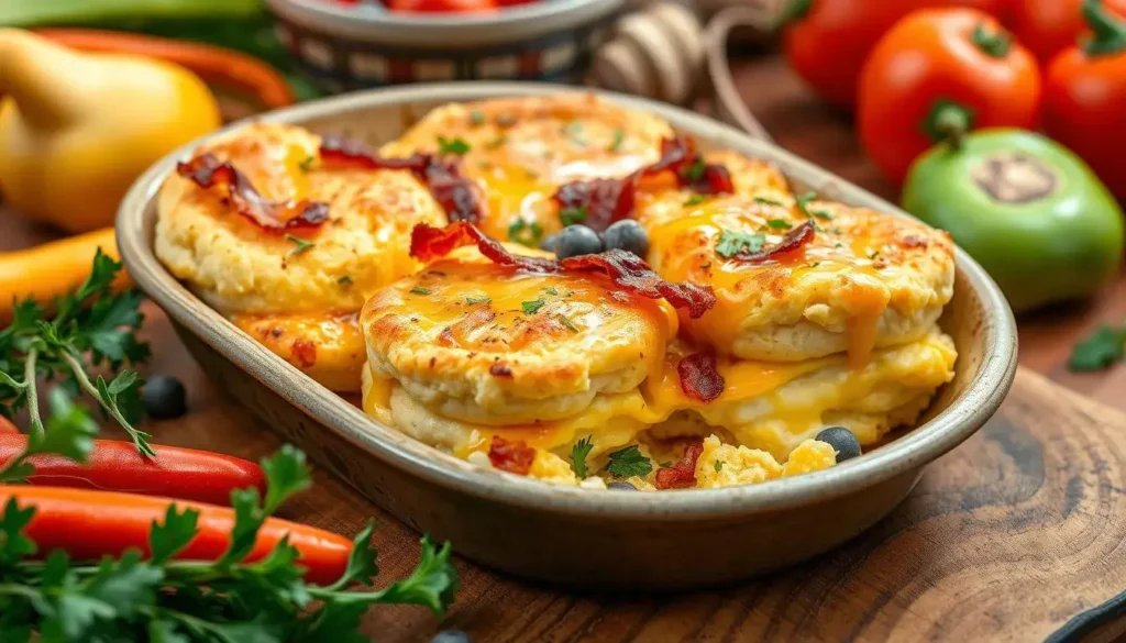 Breakfast Casserole with Biscuits