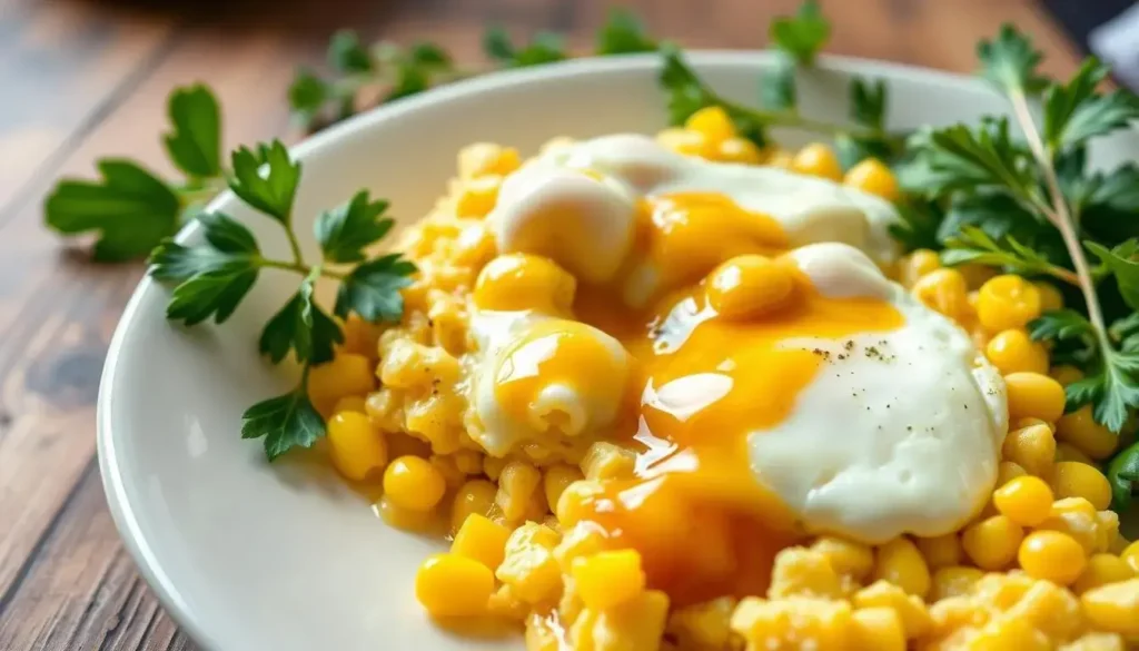 Schmaltz Egg Cheese Corn