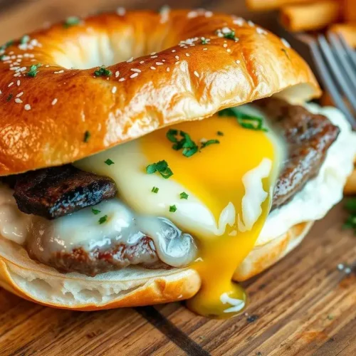 Steak Egg and Cheese Bagel