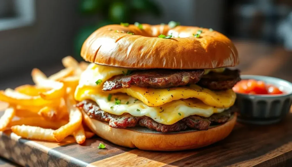 Steak Egg and Cheese Bagel