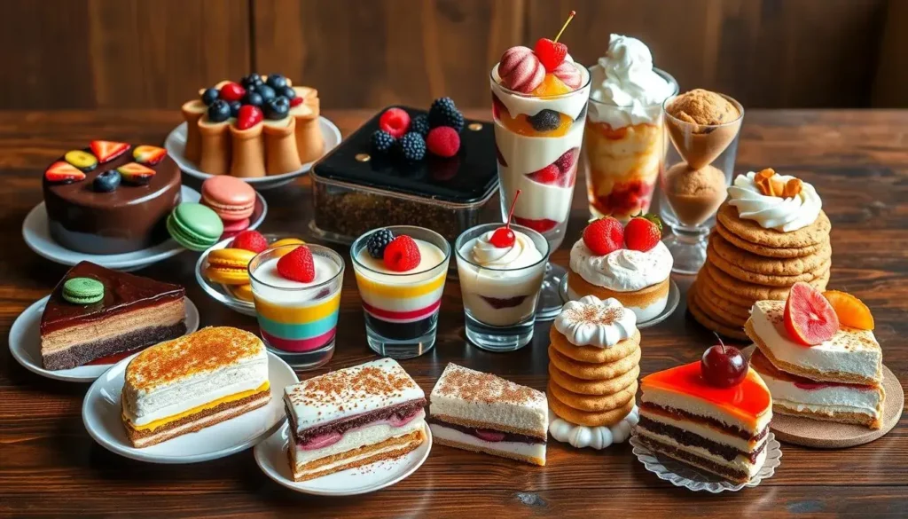 What are the 12 types of desserts