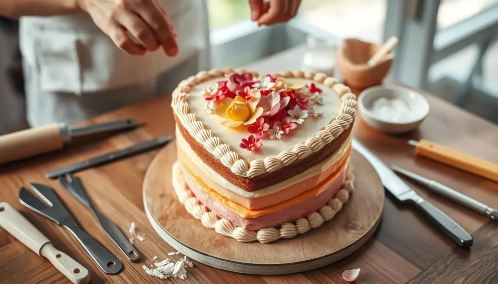 heart shaped cake