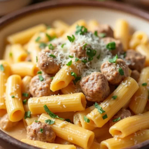 Creamy Sausage Rigatoni