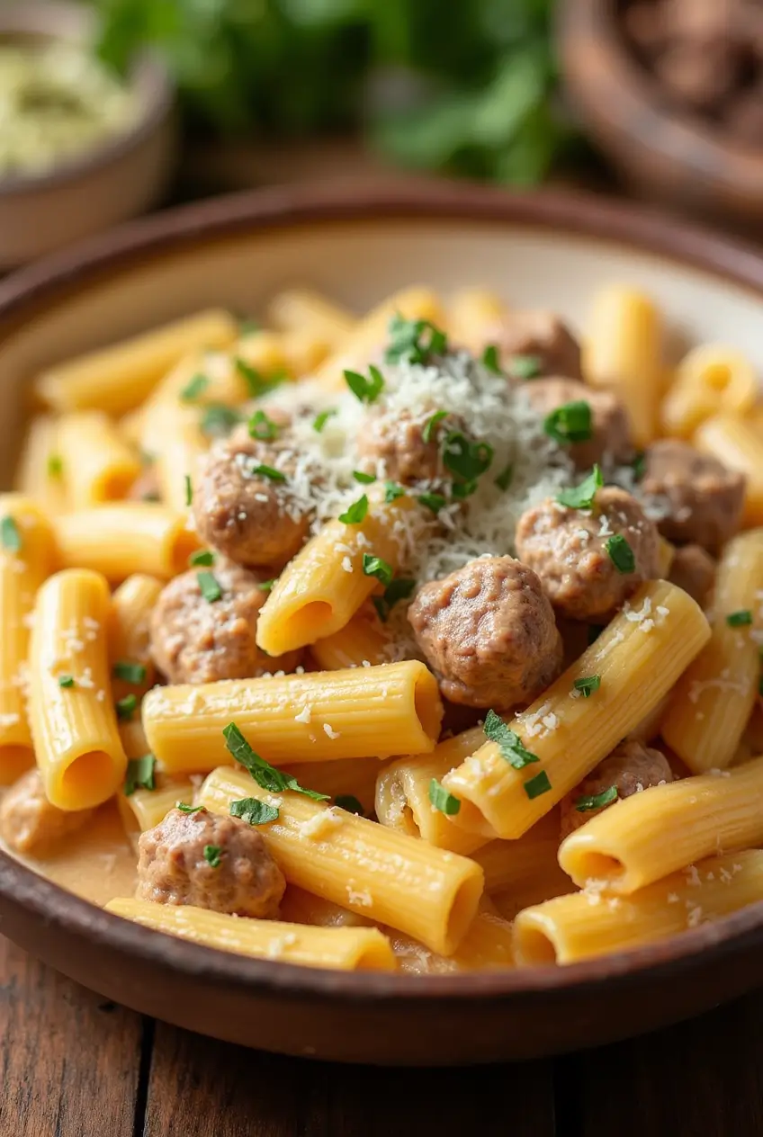 Creamy Sausage Rigatoni