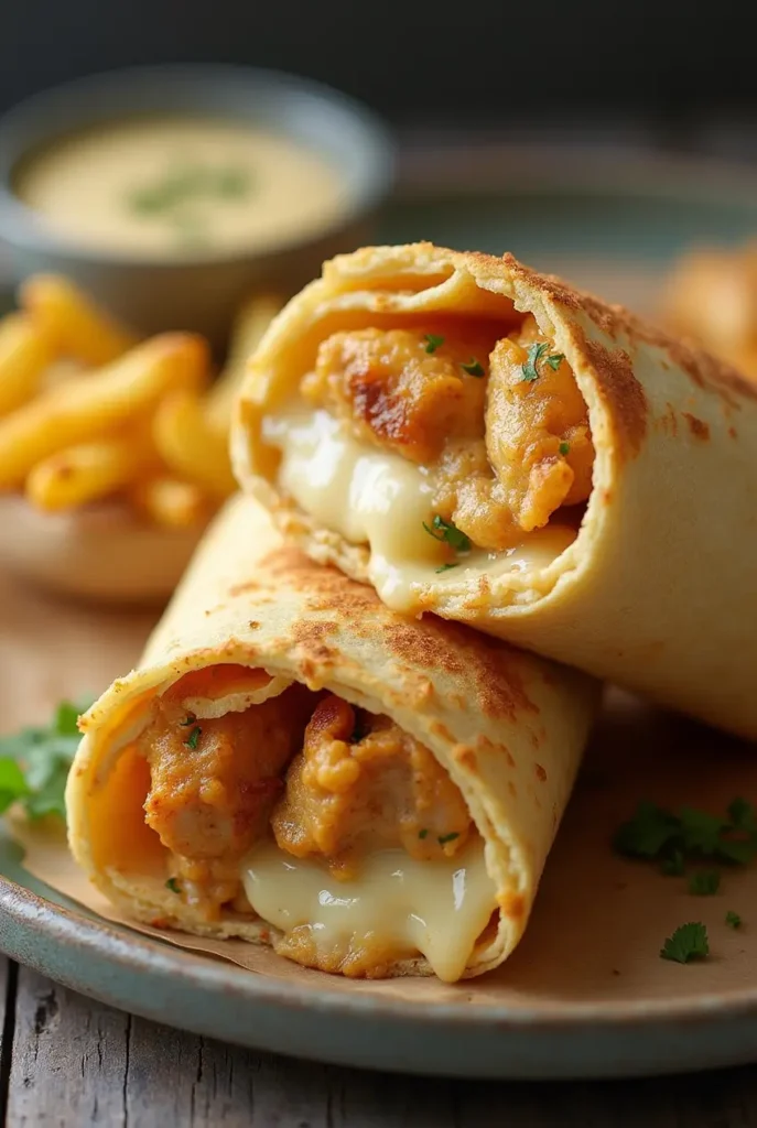 Cheesy Garlic Chicken Wraps