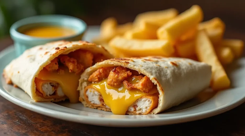 Cheesy Garlic Chicken Wraps