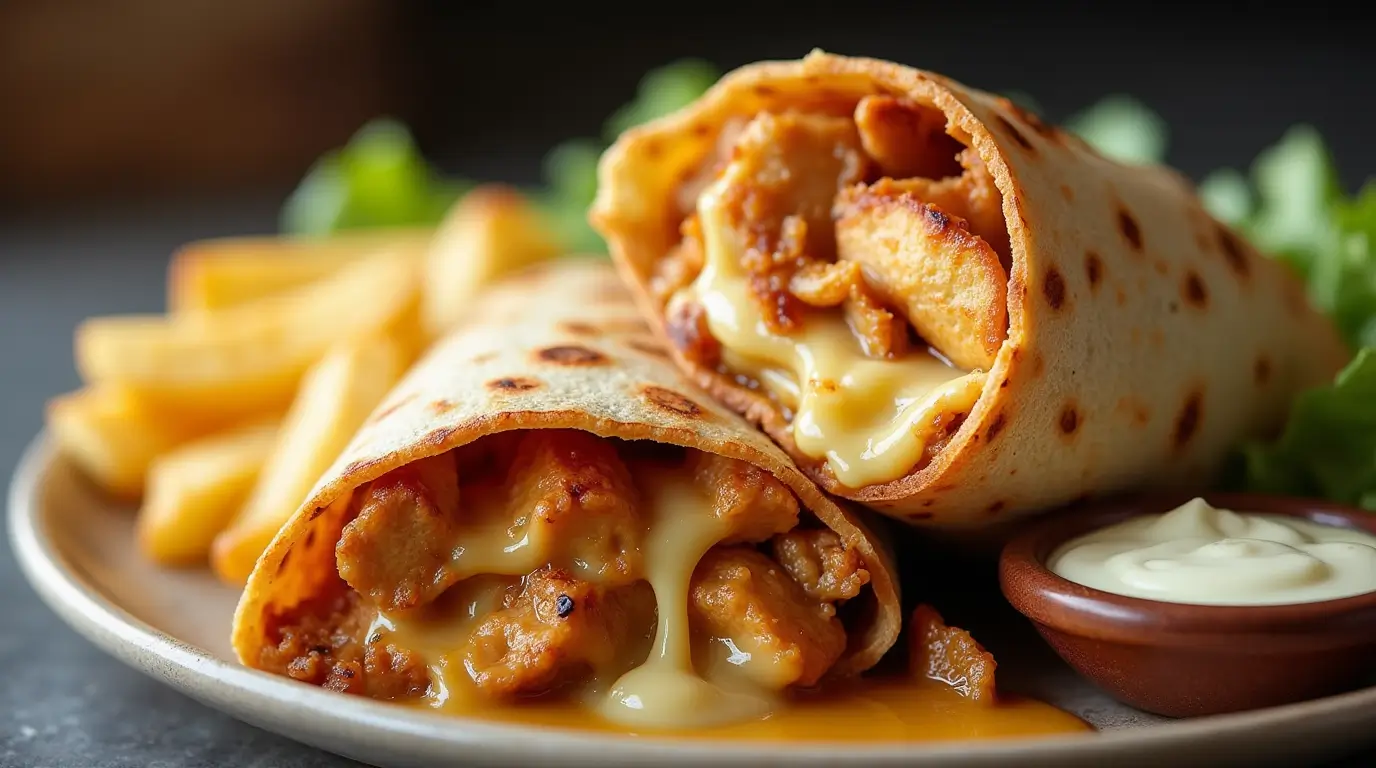 Cheesy Garlic Chicken Wraps