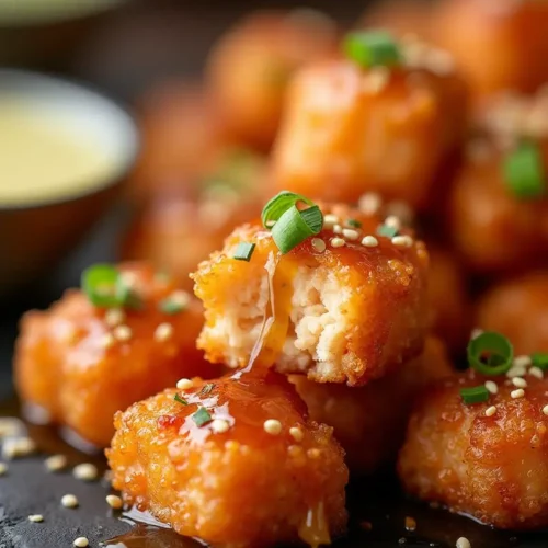 Crispy Honey Garlic Salmon Bites