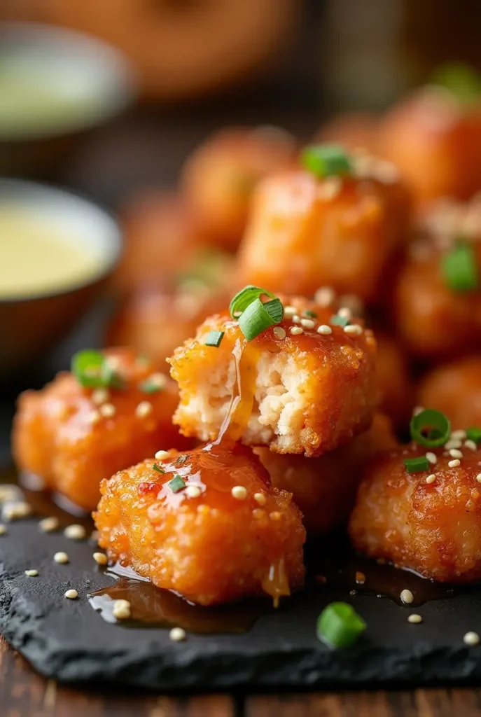 Crispy Honey Garlic Salmon Bites