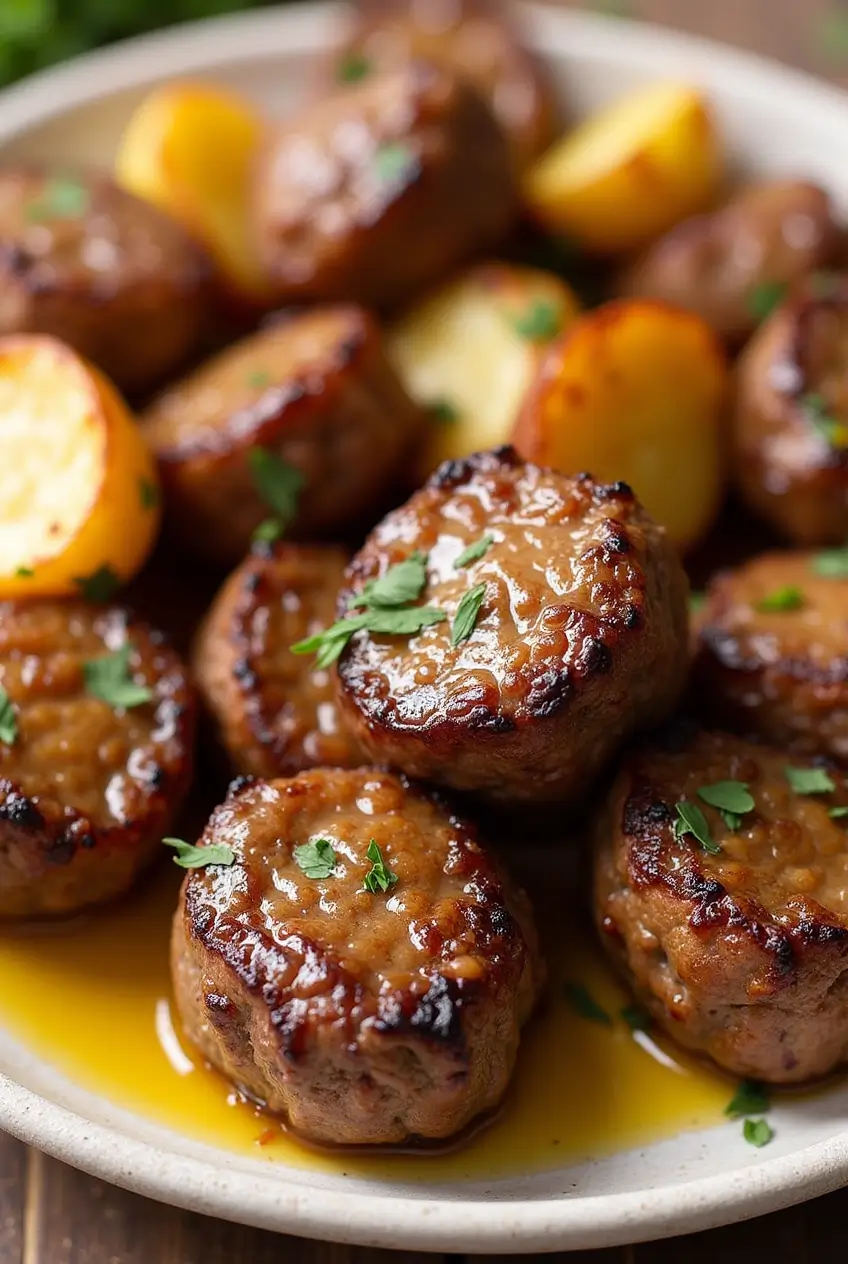 Garlic Butter Steak Bites and Potatoes