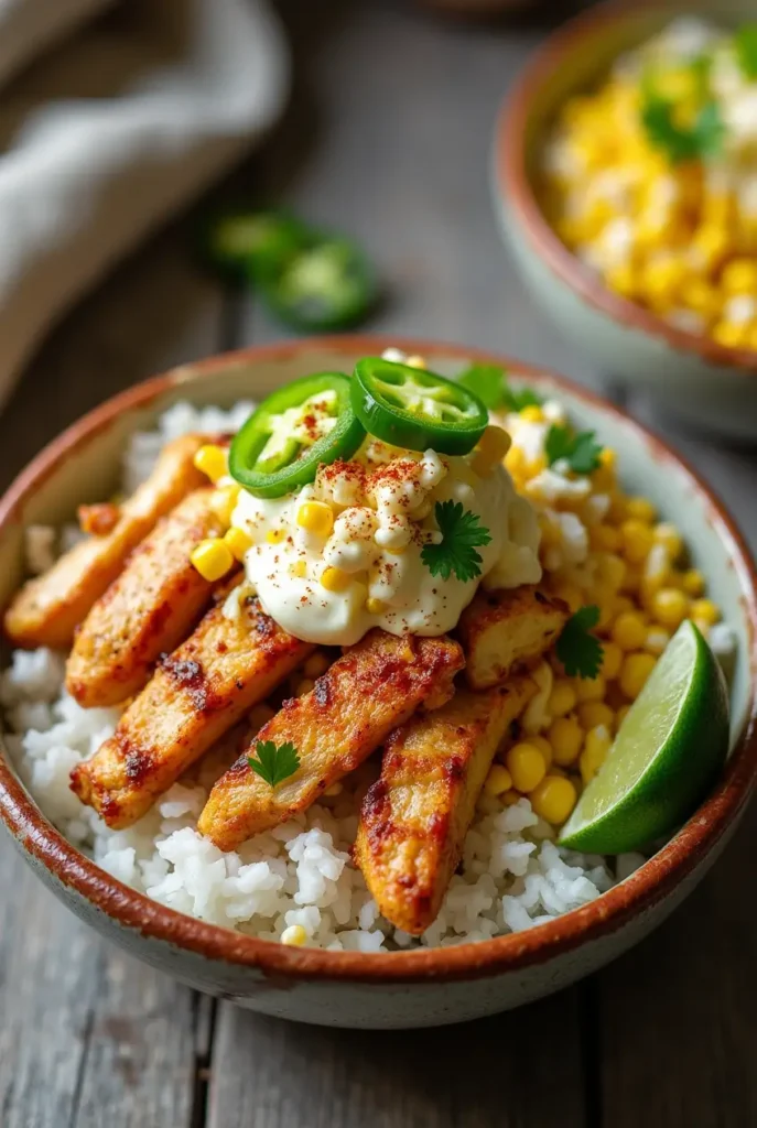 Street Corn Chicken Rice Bowl