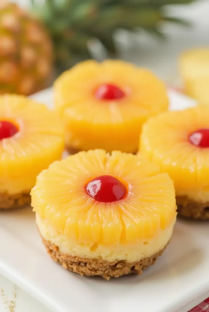 Mini Pineapple Upside Down Cheesecakes