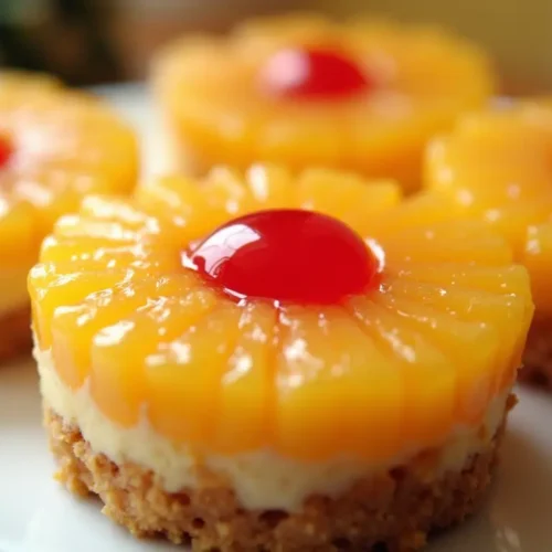 Mini Pineapple Upside Down Cheesecakes