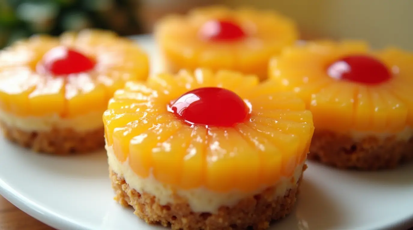 Mini Pineapple Upside Down Cheesecakes