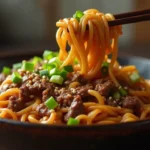 Mongolian Ground Beef Noodles Recipe