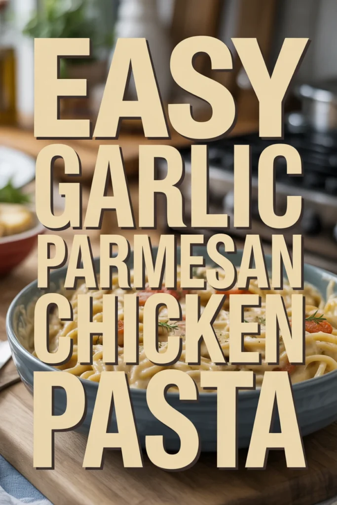 Crockpot Garlic Parmesan Chicken Pasta