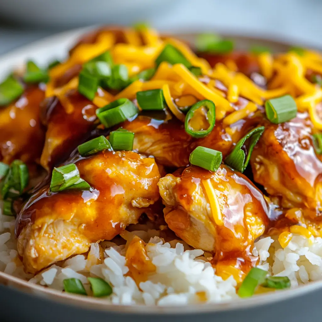 One-Pan Honey BBQ Chicken Rice in a skillet