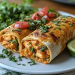 High Protein Low Calorie Cheesy Buffalo Chicken Burritos