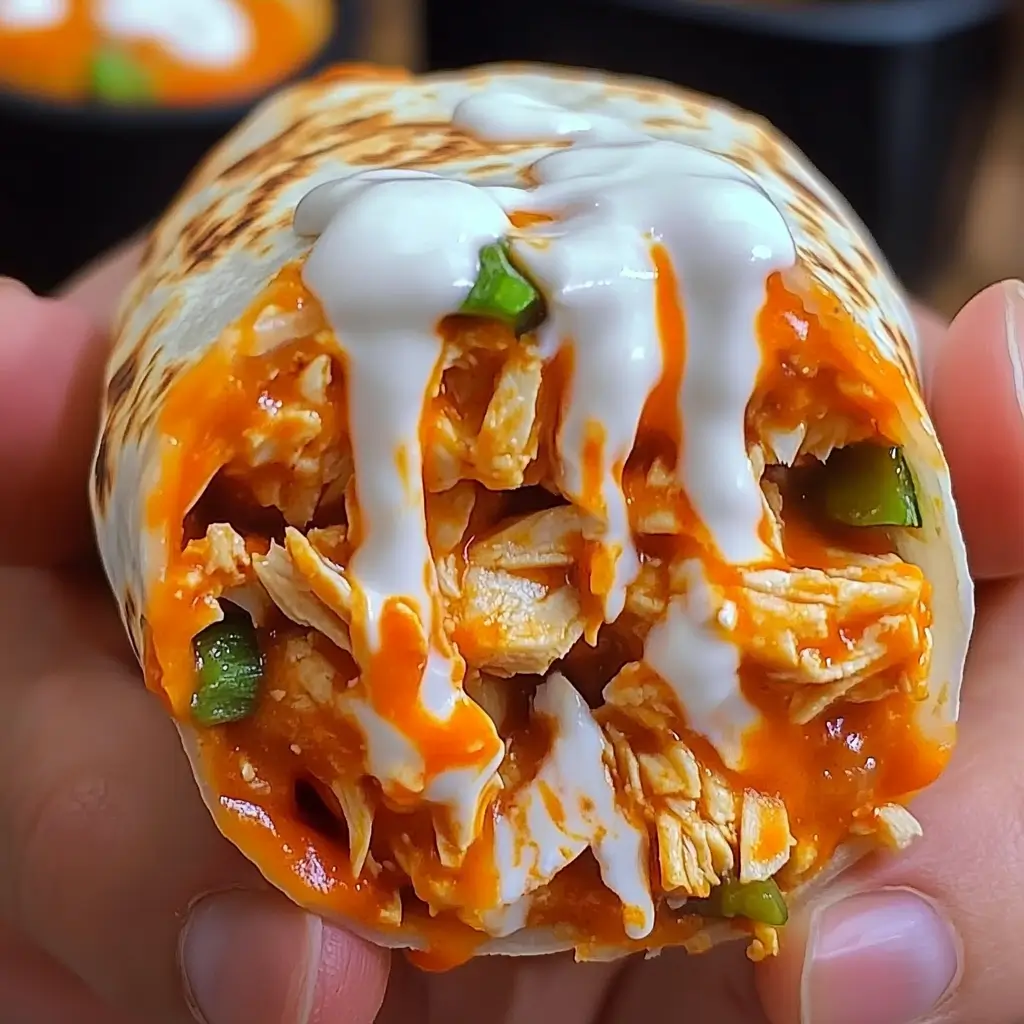 High Protein Low Calorie Cheesy Buffalo Chicken Burritos