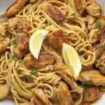 Delicious Cowboy Butter Chicken Linguine with creamy sauce and tender chicken.