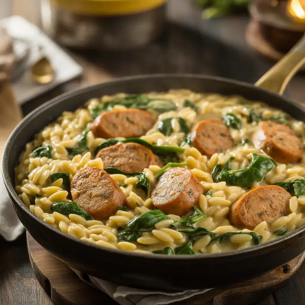 Creamy Chicken Sausage Orzo