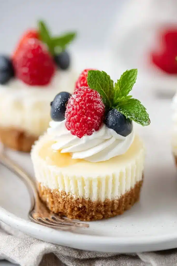 Delicious mini cheesecake desserts on a platter, perfect for events.