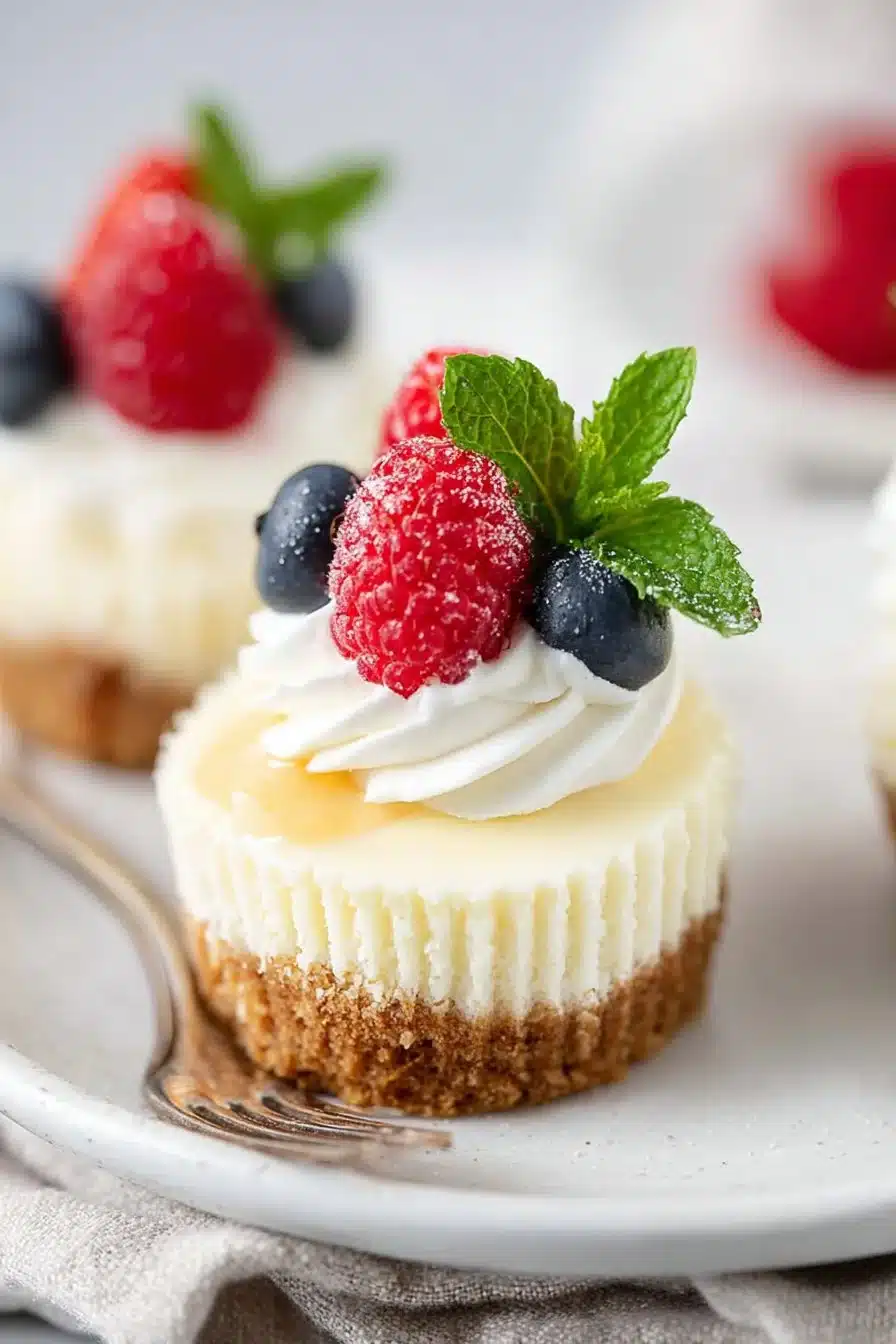 Delicious mini cheesecake desserts on a platter, perfect for events.