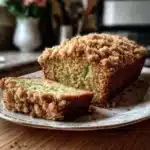 Cinnamon streusel topped zucchini bread fresh from the oven