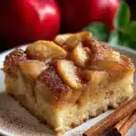 Deliciously easy apple cinnamon sheet cake with a warm cinnamon topping.