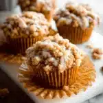 Delicious Pumpkin Crumb Cake Muffins with a crunchy topping