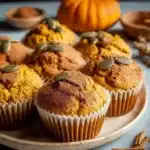 Deliciously baked pumpkin muffins with a warm, spiced aroma