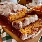 Loaf of sweet potato cinnamon bread fresh from the oven