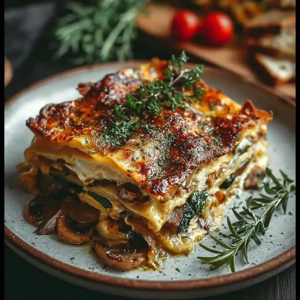 Delicious vegetable lasagna layered with fresh vegetables and cheese