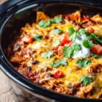 Crockpot Chicken Enchilada Casserole