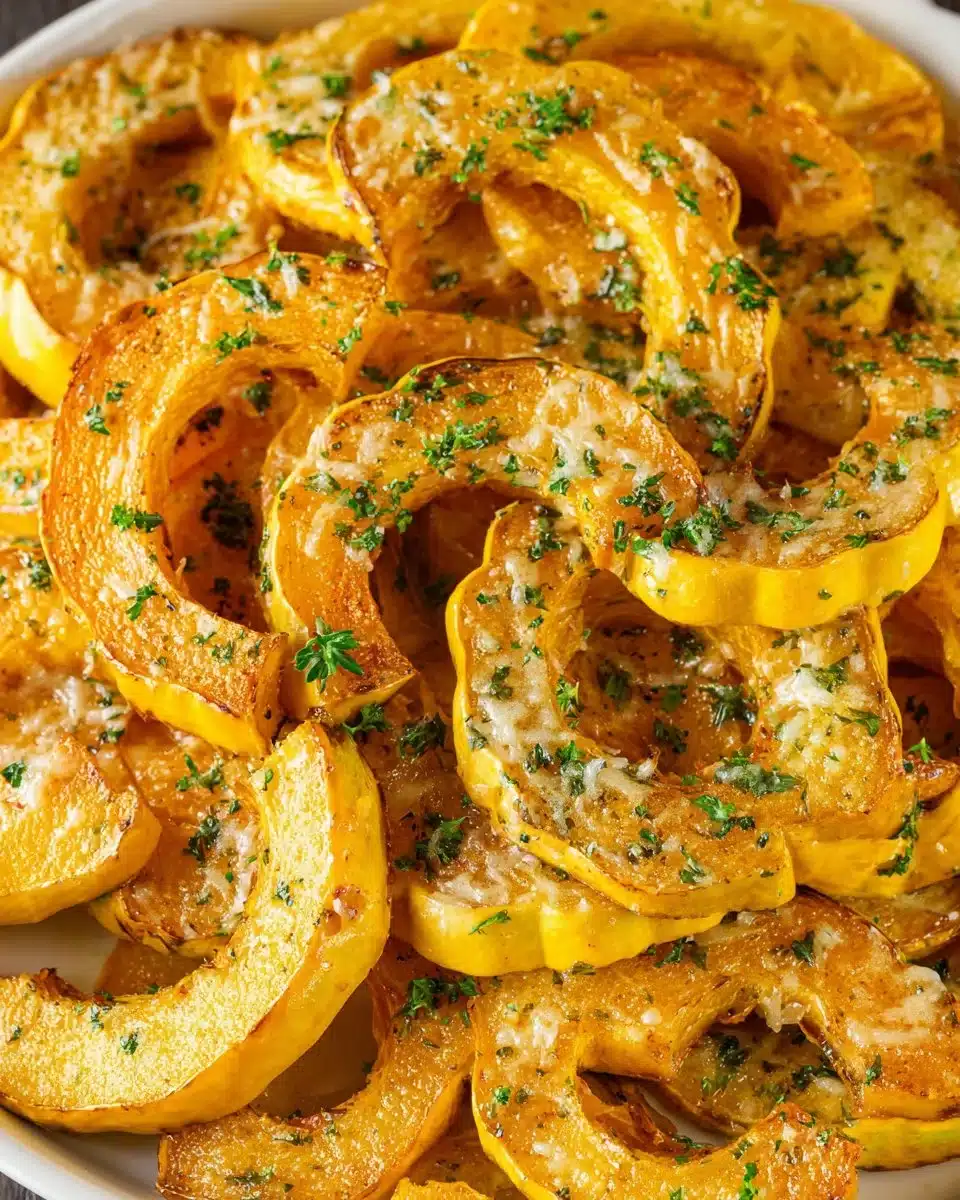 Air fryer delicata squash dish with crispy texture and vibrant color