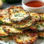 Delicious Baked Zucchini with Parmesan cheese, golden and crispy.