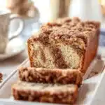 Freshly baked Cinnamon Nut Quick Bread sliced and ready to serve