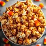 Creepy caramel corn snack for Halloween festivities