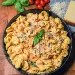 Delicious CrockPot Chicken Tortellini cooked to perfection