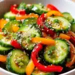 Cucumber Sweet Pepper Salad with fresh ingredients and vibrant colors