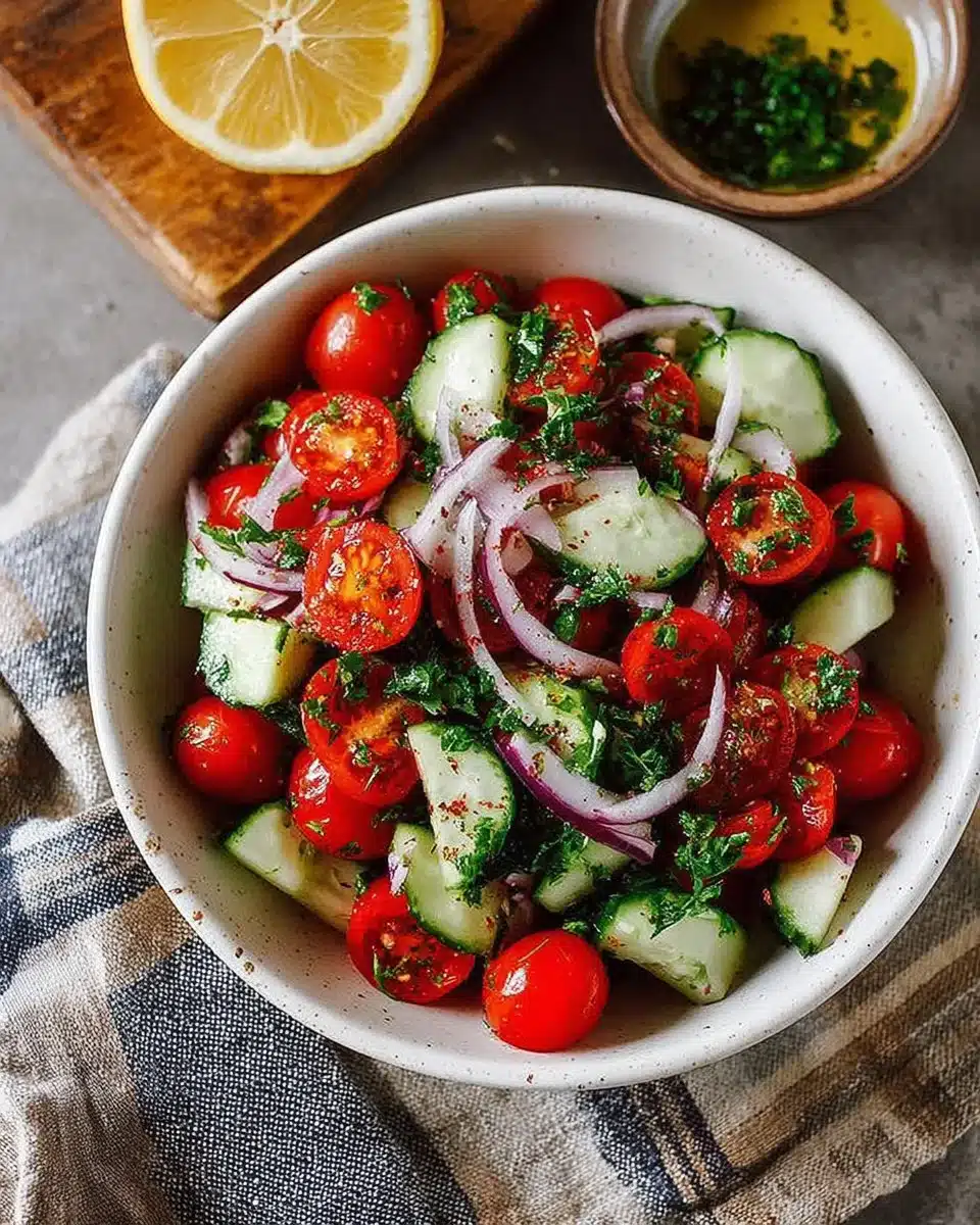 Fresh Cucumber Tomato Salad with vibrant summer ingredients