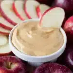 Delicious easy caramel apple dip served with fresh apple slices