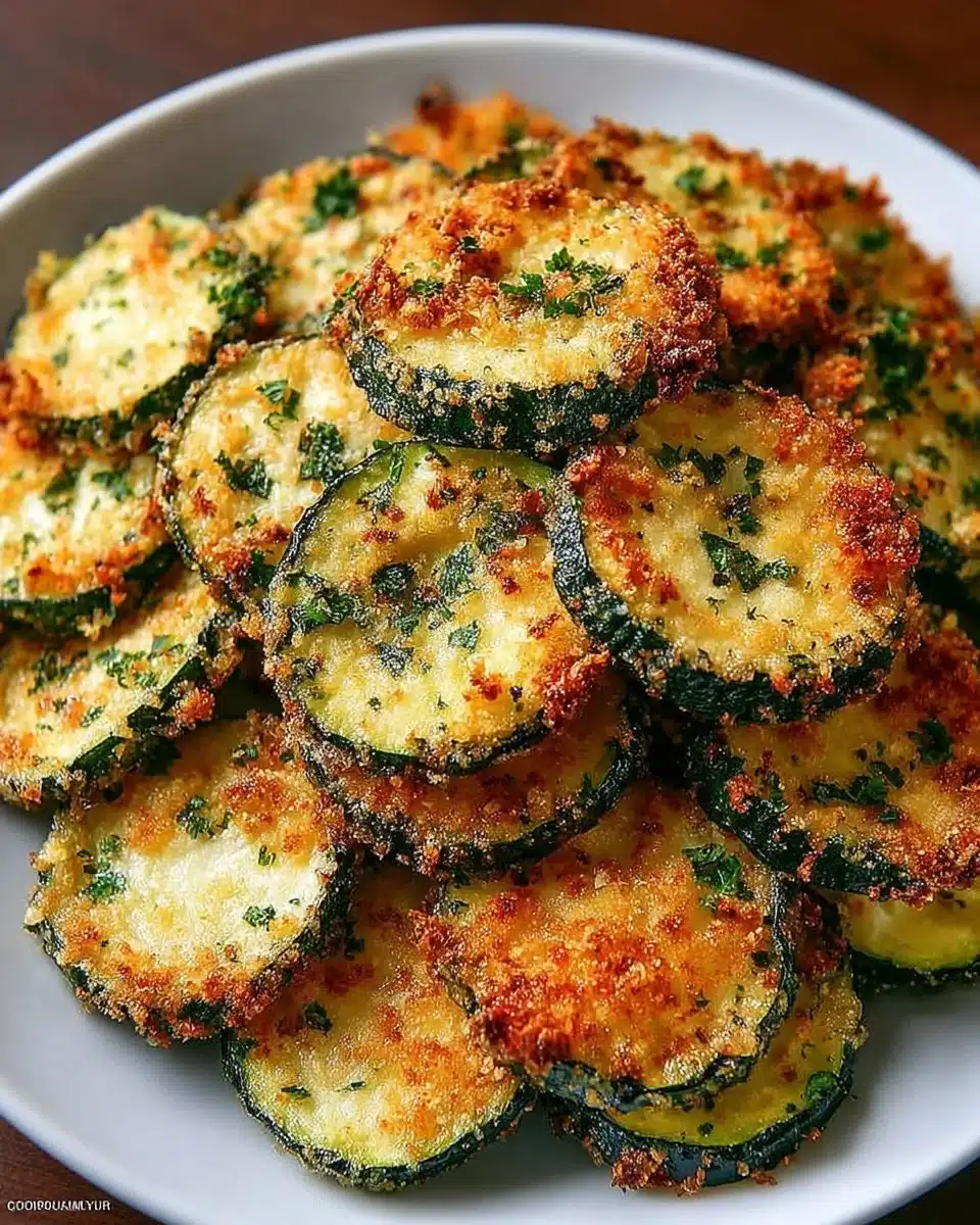 Crispy Fried Zucchini Slices served on a plate with dipping sauce