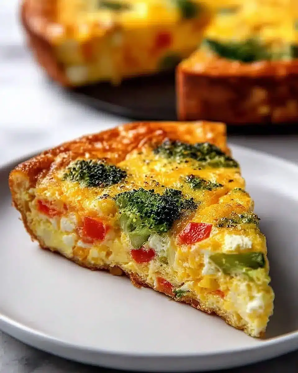 Healthy frittata recipe with fresh vegetables and herbs