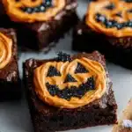 Decorative Jack-O’-Lantern Brownies for Halloween celebrations