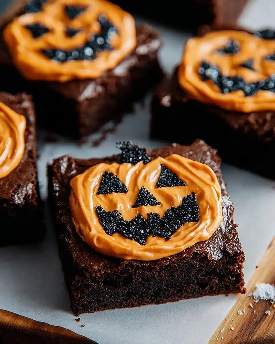 Decorative Jack-O’-Lantern Brownies for Halloween celebrations