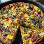 Delicious Mediterranean Frittata with fresh vegetables and herbs
