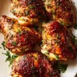 Perfectly baked bone-in chicken with crispy skin and juicy interior